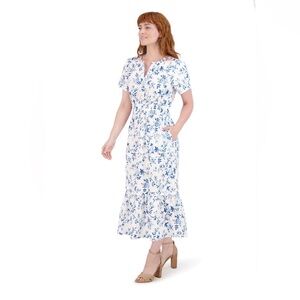 NWT- French Connection Blue and White Floral Maxi Dress- Women’s XL